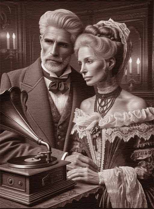 Grandparents listening to music